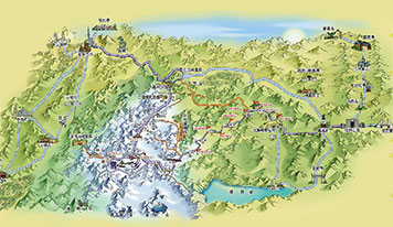 雪鄉(xiāng)國(guó)家森林公園景區(qū)示意圖